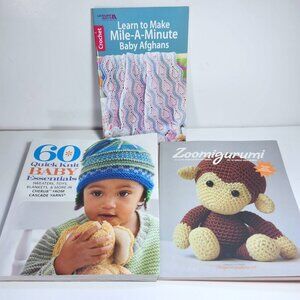 Zoomigurumi: 15 Cute Amigurumi Patterns Baby Knitting and Afghan Books Lot of 3
